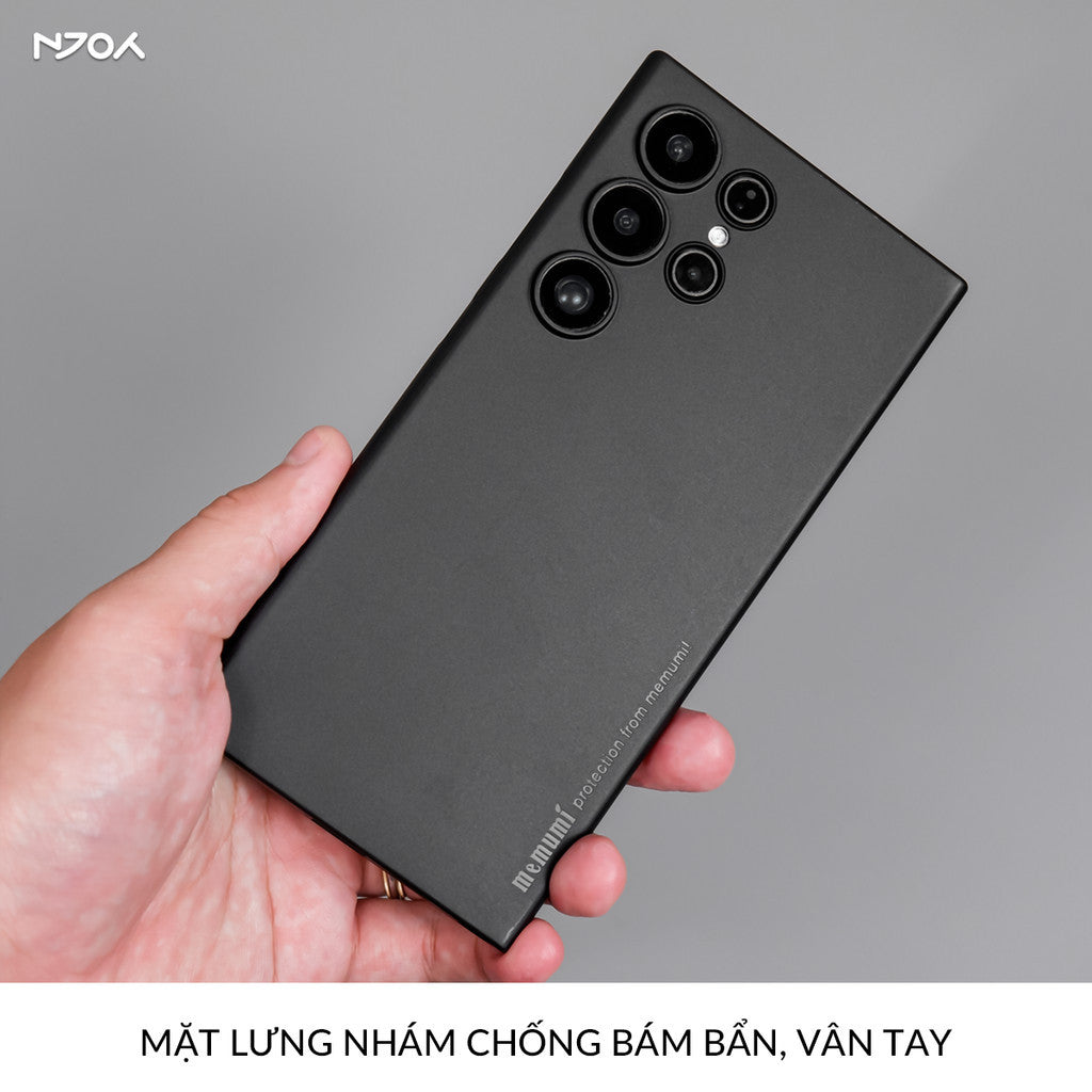 Ốp Nhám Chống Vân Tay Siêu Mỏng Bảo Vệ Camera Memumi Samsung S25 Ultra S24 S23
