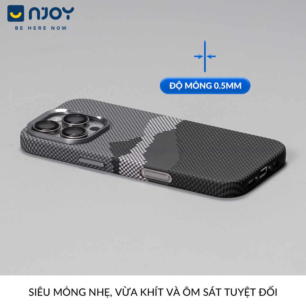 Ốp Carbon Magsafe Siêu Mỏng PC In Hình Núi Cho Điện THoại iPhone 16 Pro Max 15 14 13