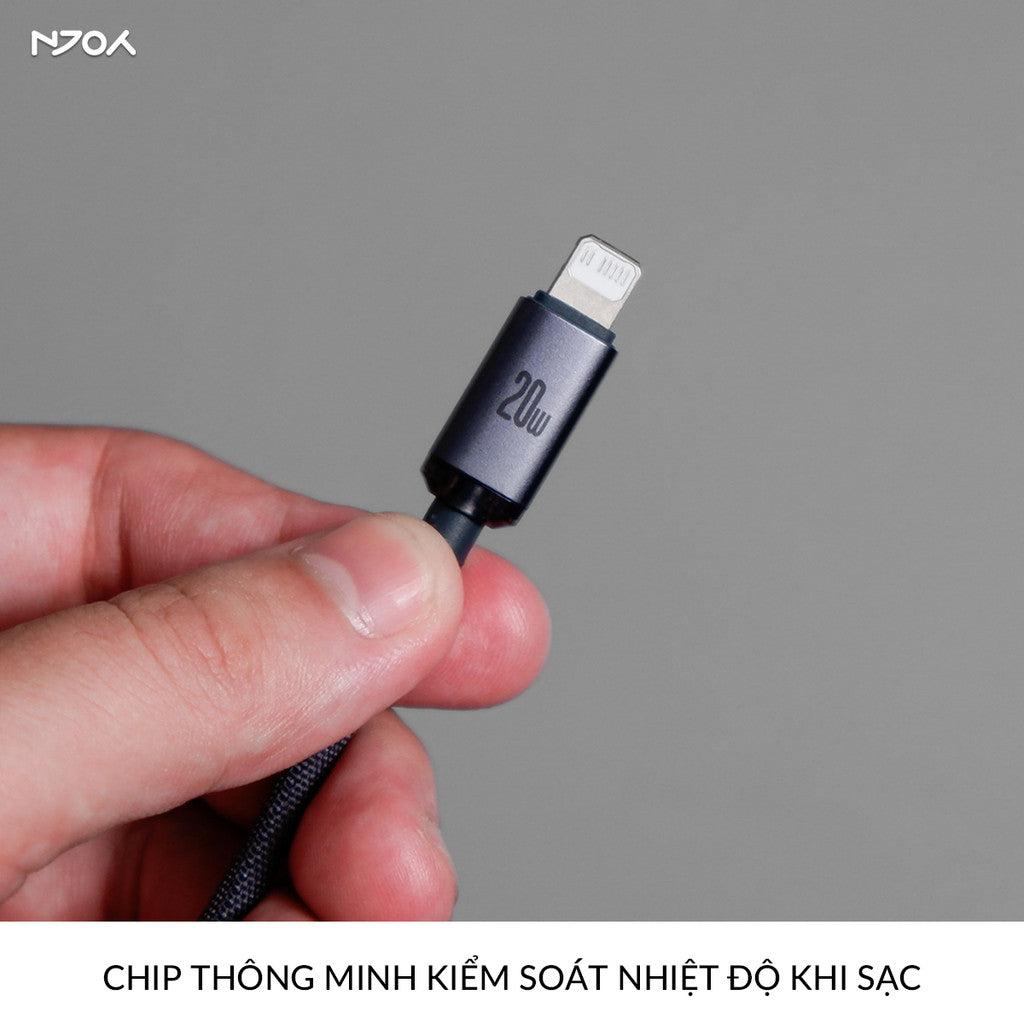 Cáp Sạc Nhanh Baseus 20W Trong Suốt Chân Cắm Type C Cho iPhone 14 Pro Max 13 12