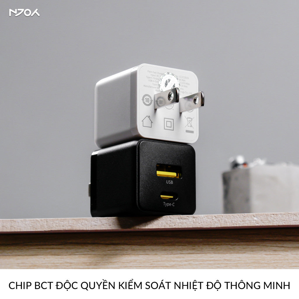 Củ Sạc Nhanh 20W Baseus Palm 2 Cổng Type C USB-A Nhỏ Gọn Cho iPhone Samsung