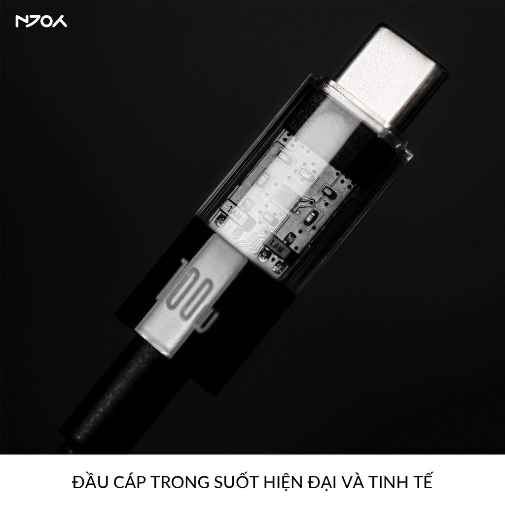 Cáp Sạc Nhanh Baseus Lucent 100W Trong Suốt Cho iPhone 17 Pro Max 16 15 iPad Laptop Airpods