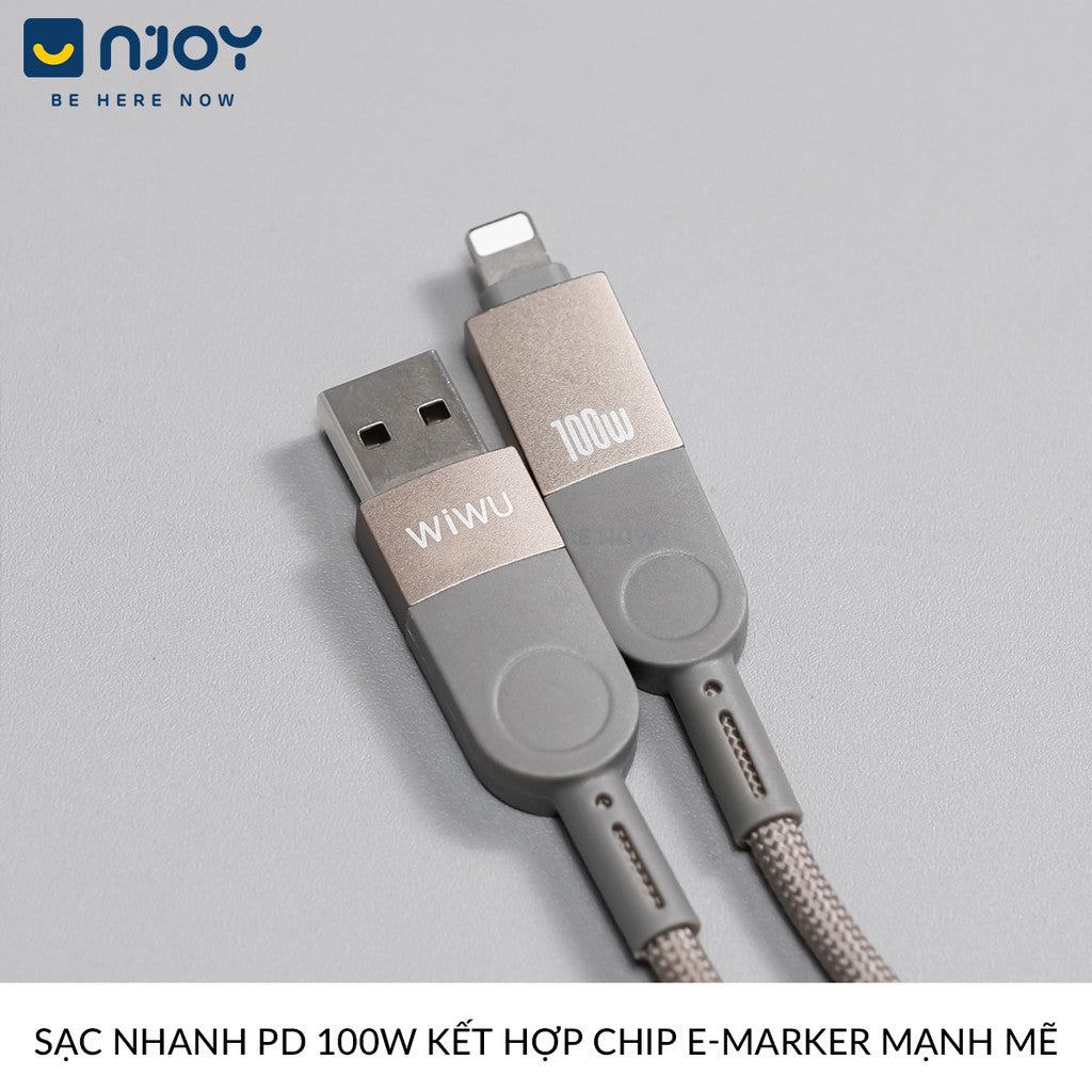 Cáp Sạc Đa Năng Wiwu 4 in 1 100W Chống Đứt Gãy Cho Điện Thoại iPhone Samsung Laptop Macbook iPad