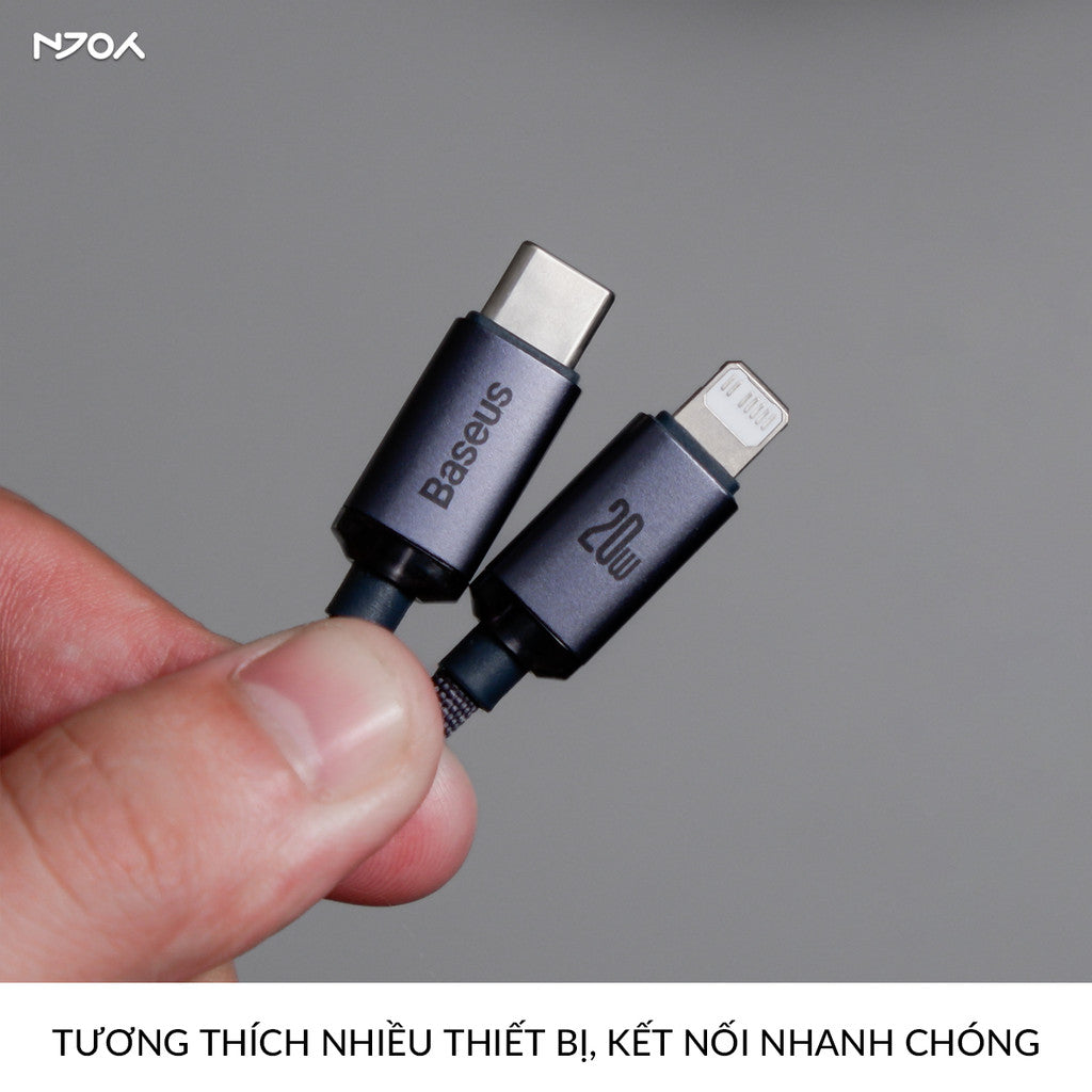 Cáp Sạc Nhanh Baseus 20W Trong Suốt Chân Cắm Type C Cho iPhone 14 Pro Max 13 12