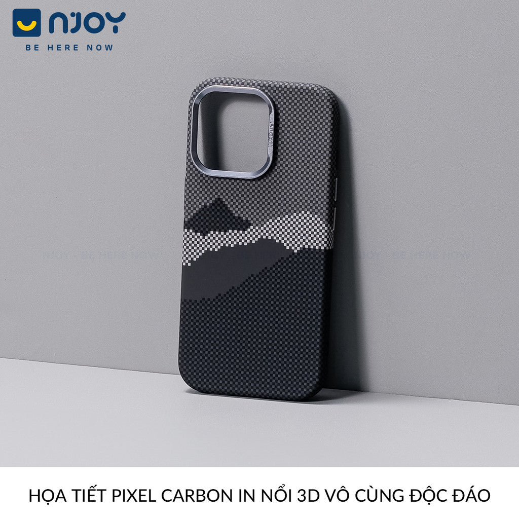 Ốp Carbon Magsafe Siêu Mỏng PC In Hình Núi Cho Điện THoại iPhone 16 Pro Max 15 14 13