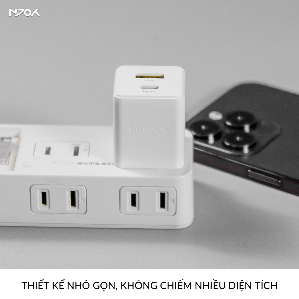 Củ Sạc Nhanh 20W Baseus Palm 2 Cổng Type C USB-A Nhỏ Gọn Cho iPhone Samsung