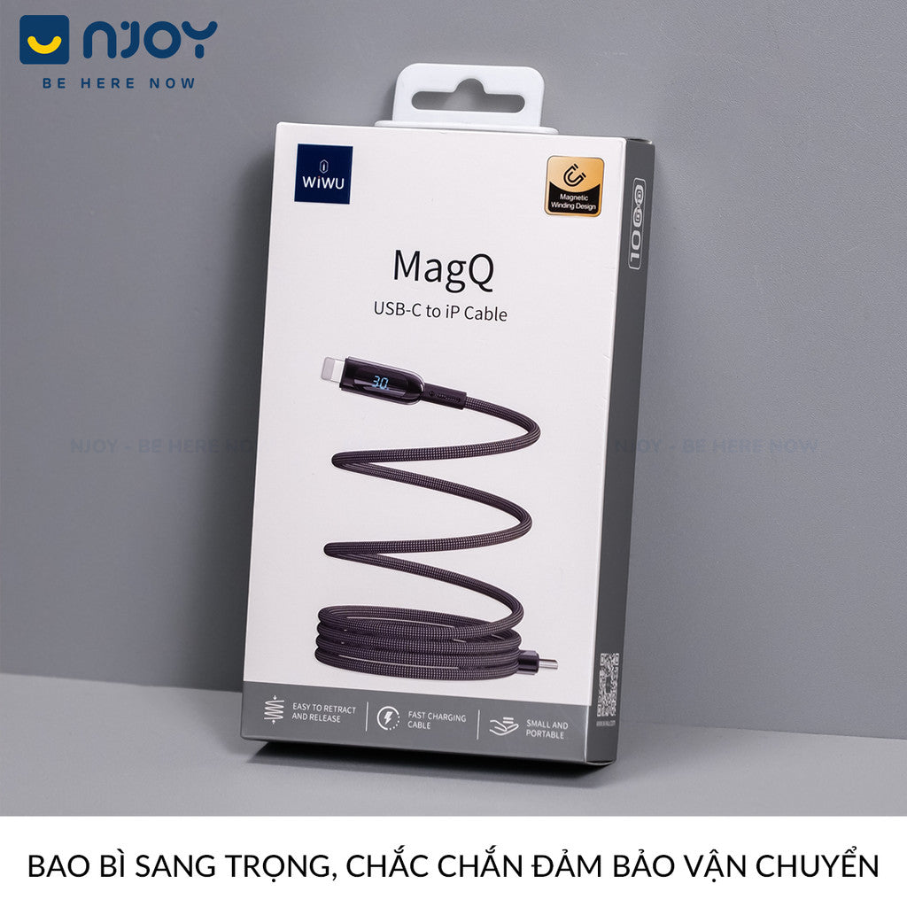 Cáp Sạc Nhanh Nam Châm WIWU 30W 100W Chân Cắm Type C Cho Điện Thoại iPhone Macbook Tablet iPad