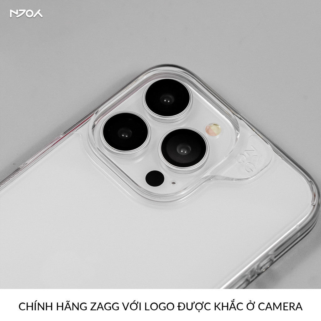 Ốp Trong Suốt ZAGG Chống Sốc Bảo Vệ Camera Cho iPhone 16 Pro Max 15 14