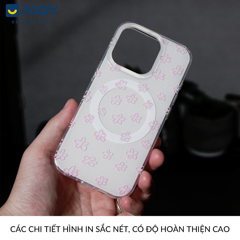 Ốp Trong Suốt Hình In Bông Hoa Dễ Thương Bảo Vệ Camera Cho Điện Thoại iPhone 16 Pro Max 15 14 13