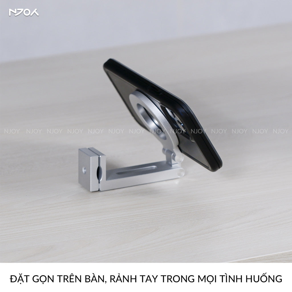 Giá Đỡ Điện Thoại Gắn Bàn Boneruy E01 Hít Từ Tính Điều Chỉnh Độ Cao Hợp Kim Nhôm Cao Cấp Tiện Lợi