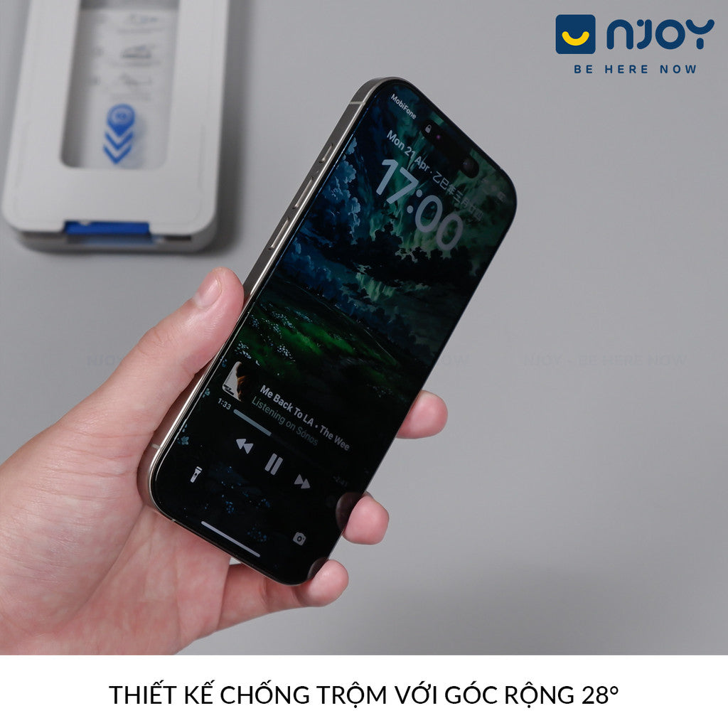 Kính Cường Lực Tự Dán Chống Trộm Anank 2.5D Cao Cấp Cho Điện Thoại iPhone 16 Pro Max 15 14 13