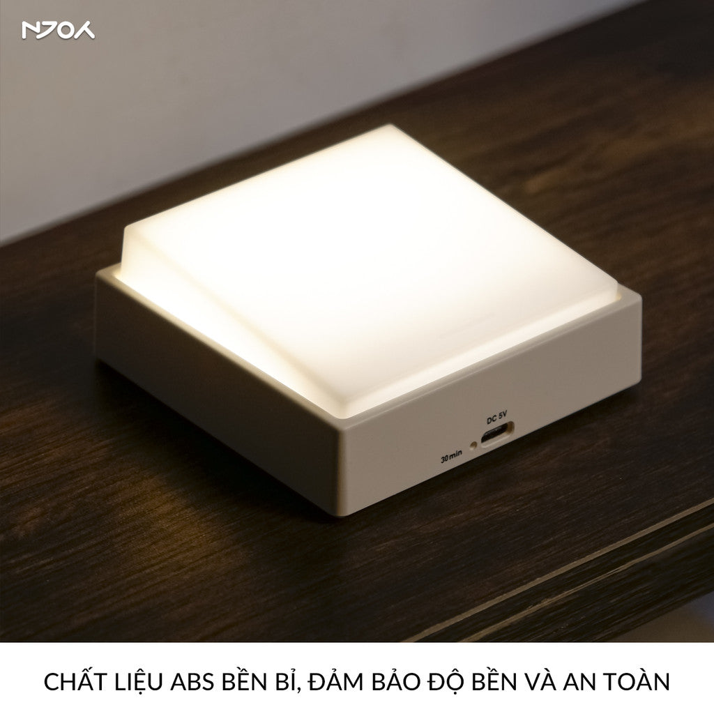 Đèn Ngủ Decor Tối Giản Để Bàn Hẹn Giờ Điều Chỉnh Sáng Kèm Miếng Dán Gắn Tường