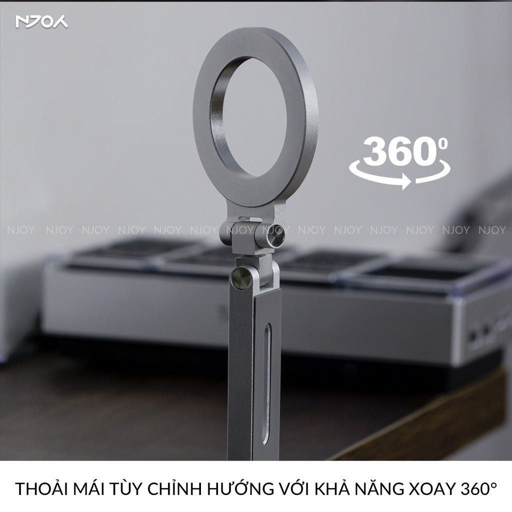 Giá Đỡ Điện Thoại Gắn Bàn Boneruy E01 Hít Từ Tính Điều Chỉnh Độ Cao Hợp Kim Nhôm Cao Cấp Tiện Lợi