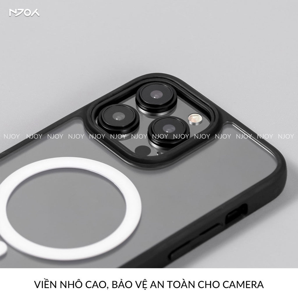 Ốp Trong Suốt Likgus Viền Màu Hỗ Trợ Sạc Không Dây Từ Tính Cho iPhone 16 Pro Max 15 14 13 12