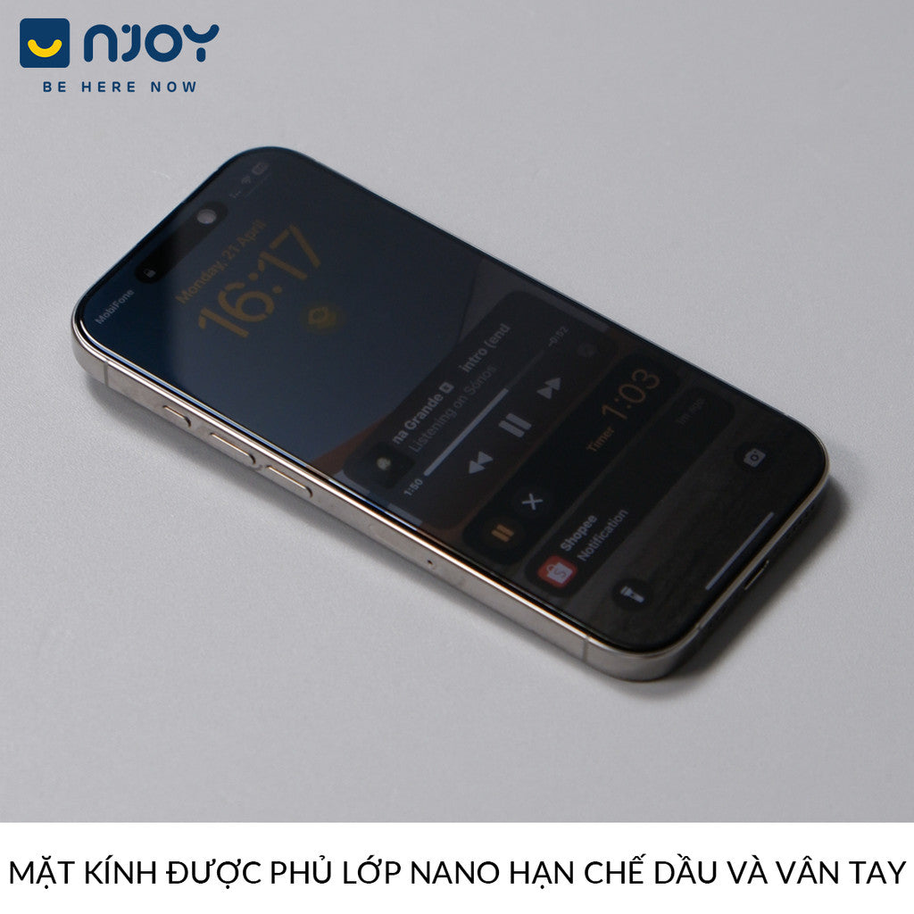 Kính Cường Lực Tự Dán Chống Trộm Anank 2.5D Cao Cấp Cho Điện Thoại iPhone 16 Pro Max 15 14 13