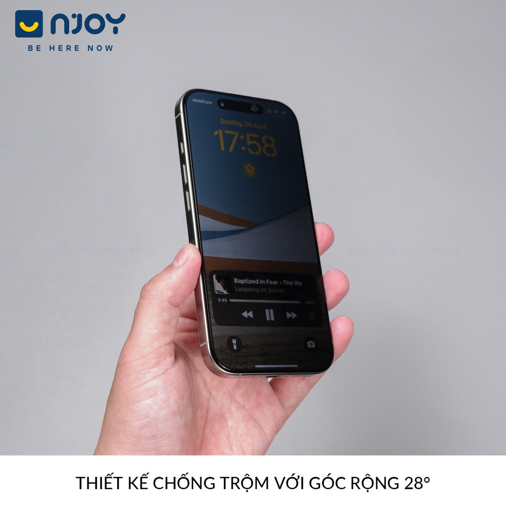 Kính Cường Lực Tự Dán Chống Trộm Chống Vân Tay Wekome 6D Cho Điện Thoại iPhone 16 Pro Max 15 14
