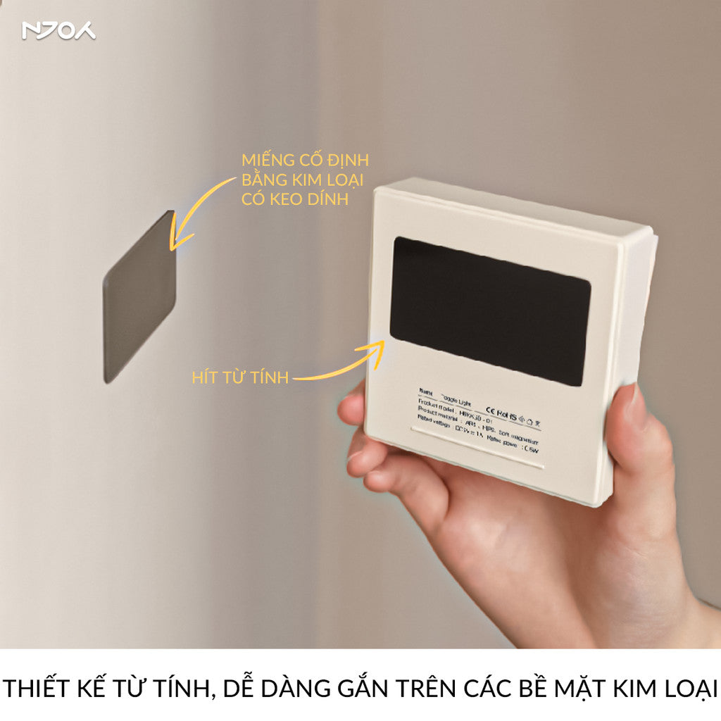 Đèn Ngủ Decor Tối Giản Để Bàn Hẹn Giờ Điều Chỉnh Sáng Kèm Miếng Dán Gắn Tường