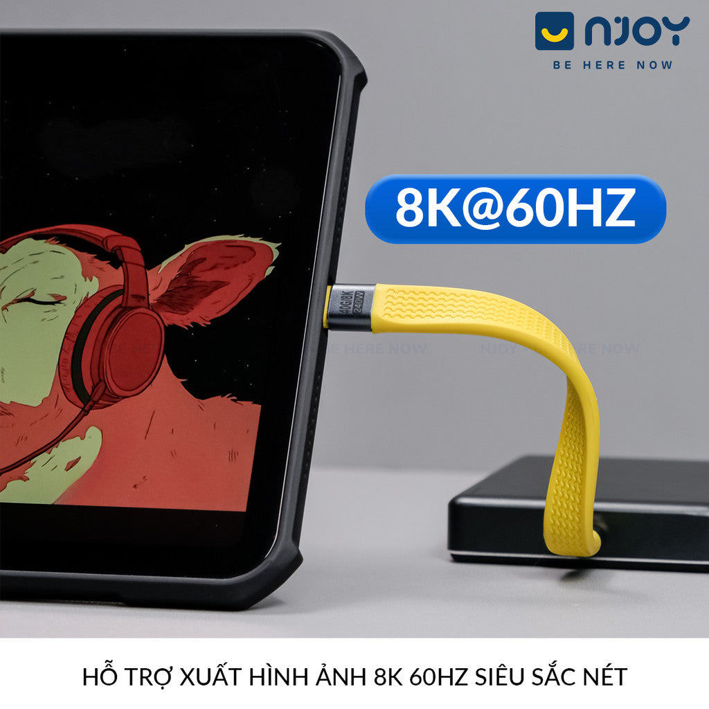 Cáp Ngắn C To C 240W Chip E-Mark 13cm Chuẩn USB 4.0 Hỗ Trợ Xuất Video 8K@60Hz Truyền Dữ Liệu 40Gbps