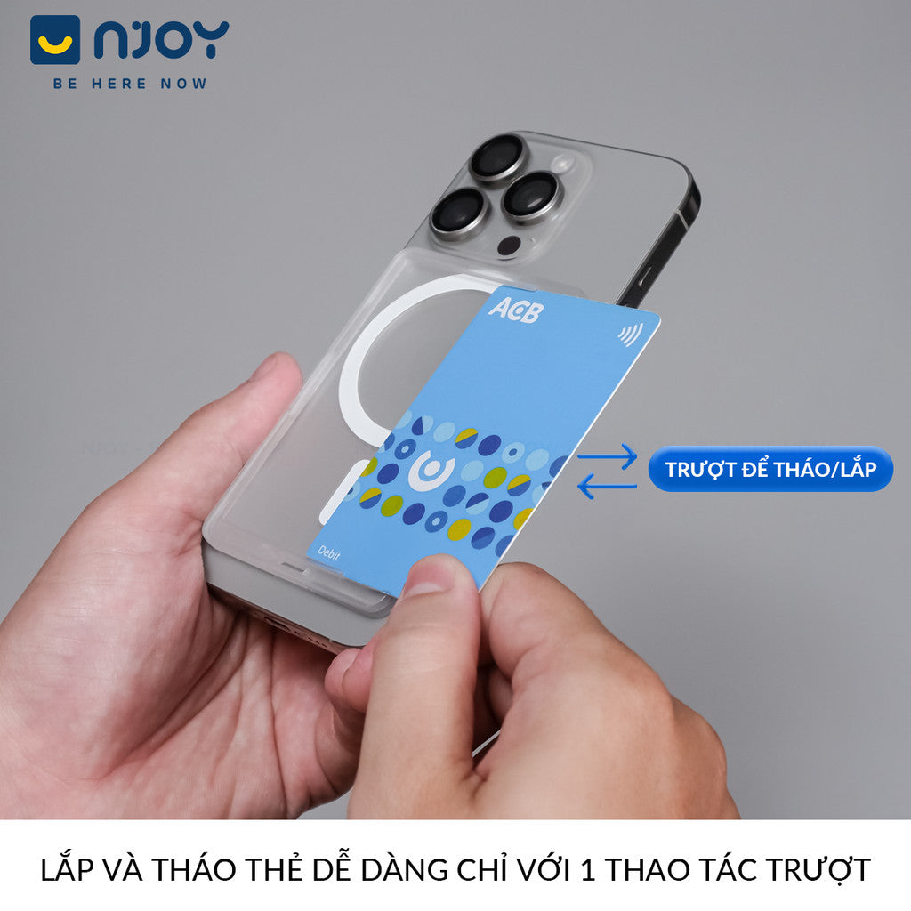 Ví Đựng Thẻ Hít Không Dây Từ Tính Siêu Mỏng Nhám Cho Điện Thoại iPhone 16 Pro Max 15 14 13 12