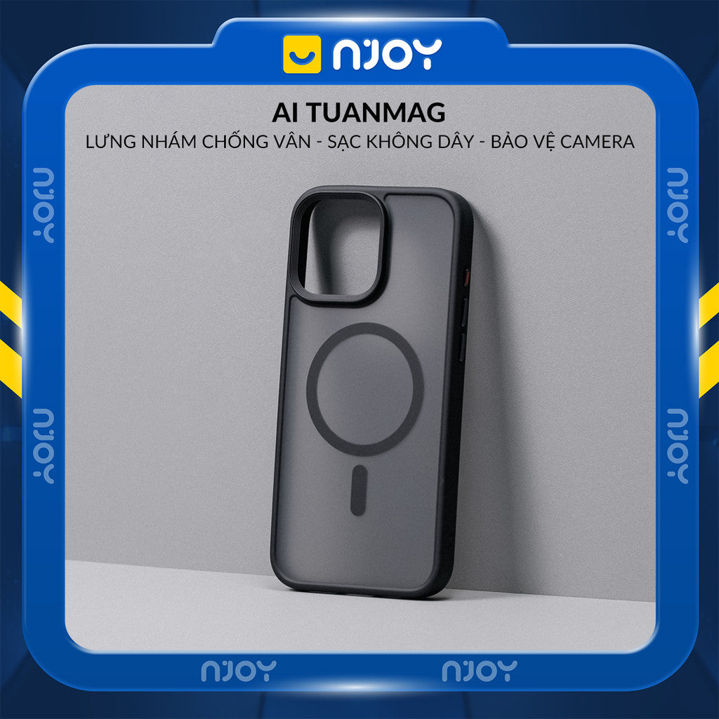 Ốp Nhám Hỗ Trợ Sạc Không Dây Từ Tính Nút Bấm AI Camera Cao Cấp Cho Điện Thoại iPhone 16 Pro Max