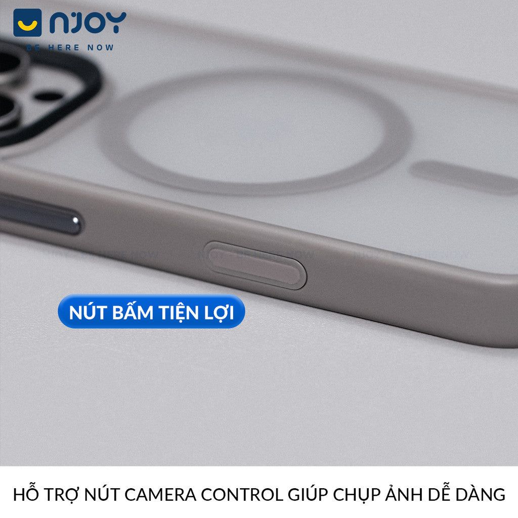 Ốp Nhám Hỗ Trợ Sạc Không Dây Từ Tính Nút Bấm AI Camera Cao Cấp Cho Điện Thoại iPhone 16 Pro Max