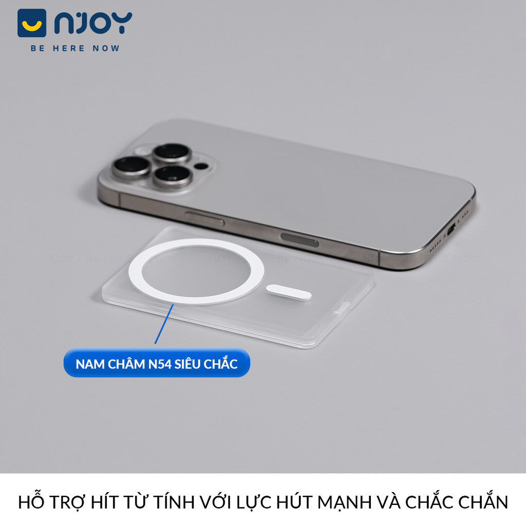 Ví Đựng Thẻ Hít Không Dây Từ Tính Siêu Mỏng Nhám Cho Điện Thoại iPhone 16 Pro Max 15 14 13 12