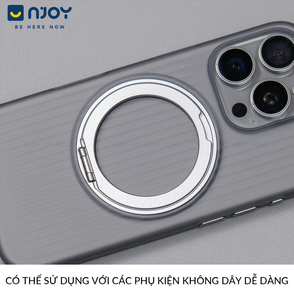 Ốp Lưng Kiêm Giá Đỡ Xoay 360 Độ Hỗ Trợ Sạc Không Dây Từ Tính Cho Điện Thoại iPhone 16 Pro Max 15 14