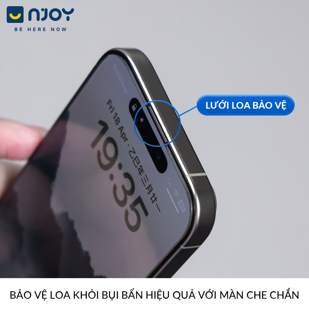 Kính Cường Lực Trong Suốt Không Viền Đen Wekome Có Lưới Loa Cho Điện Thoại iPhone 16 Pro Max 15 14