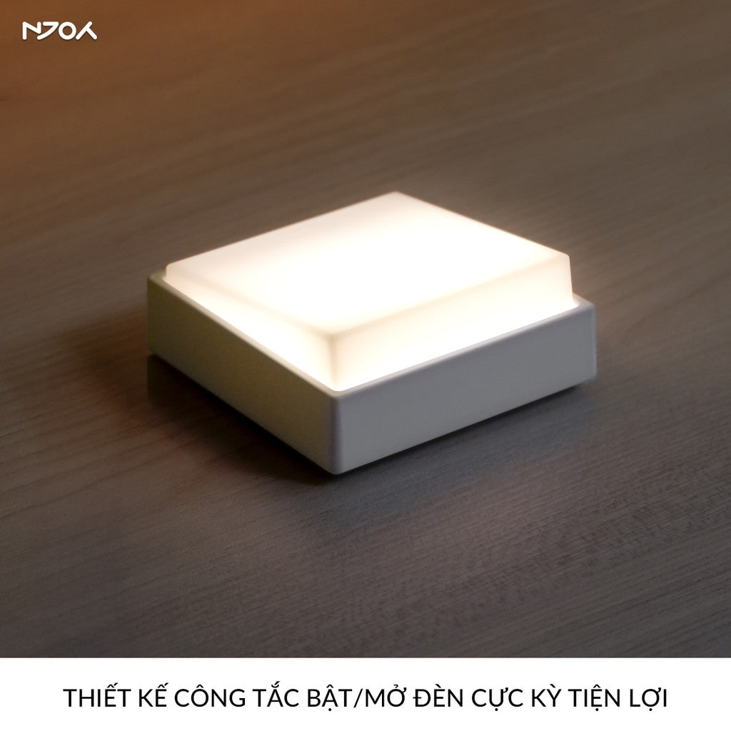 Đèn Ngủ Decor Tối Giản Để Bàn Hẹn Giờ Điều Chỉnh Sáng Kèm Miếng Dán Gắn Tường