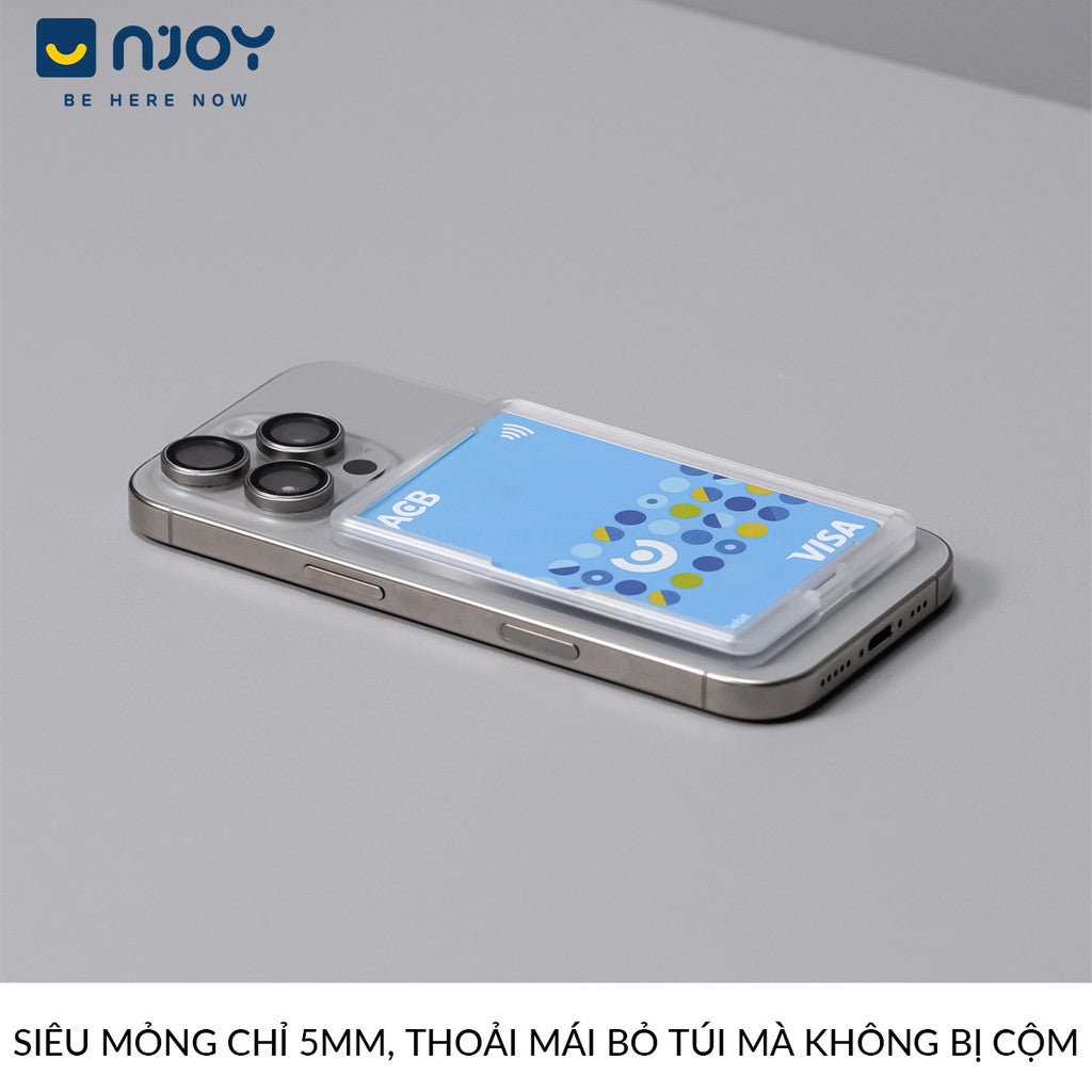 Ví Đựng Thẻ Hít Không Dây Từ Tính Siêu Mỏng Nhám Cho Điện Thoại iPhone 16 Pro Max 15 14 13 12