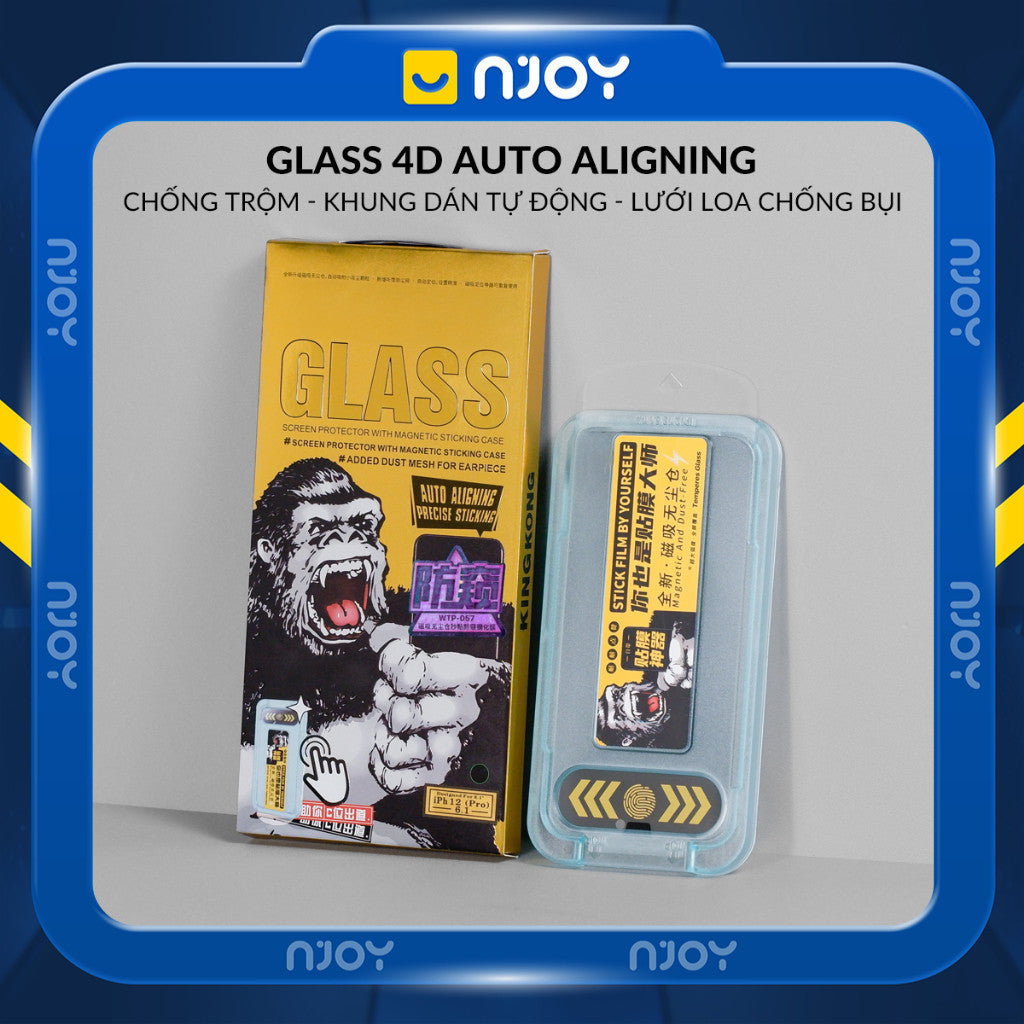 Kính Cường Lực Tự Dán Chống Trộm Chống Vân Tay Wekome 6D Cho Điện Thoại iPhone 16 Pro Max 15 14
