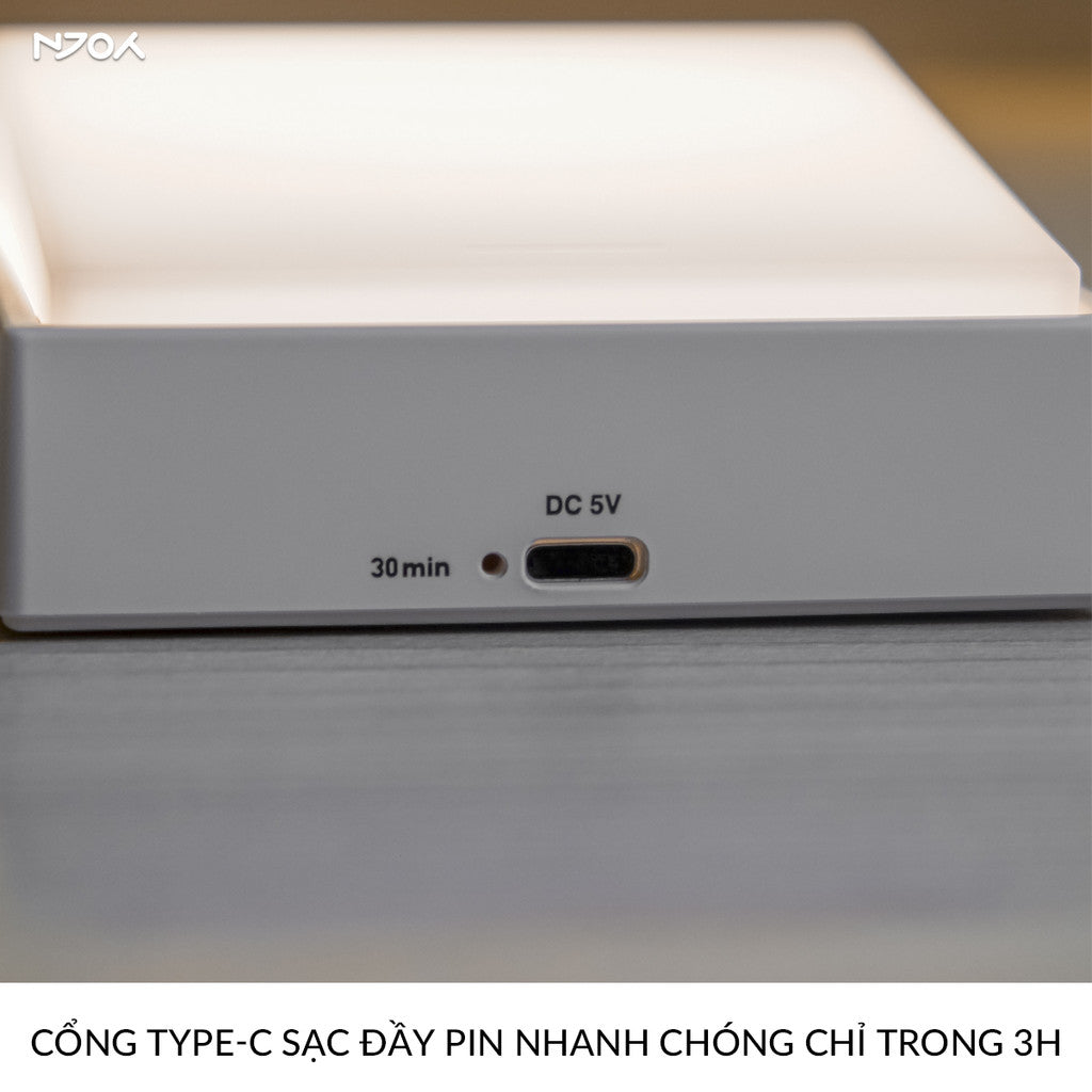 Đèn Ngủ Decor Tối Giản Để Bàn Hẹn Giờ Điều Chỉnh Sáng Kèm Miếng Dán Gắn Tường