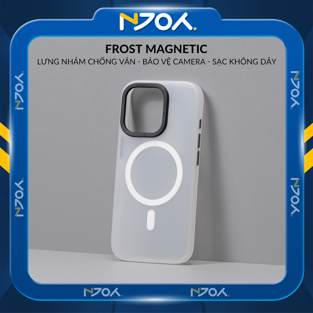 Ốp Nhám Hỗ Trợ Sạc Không Dây Từ Tính Cao Cấp Bảo Vệ Camera Cho Điện Thoại iPhone 16 Pro Max 15 14