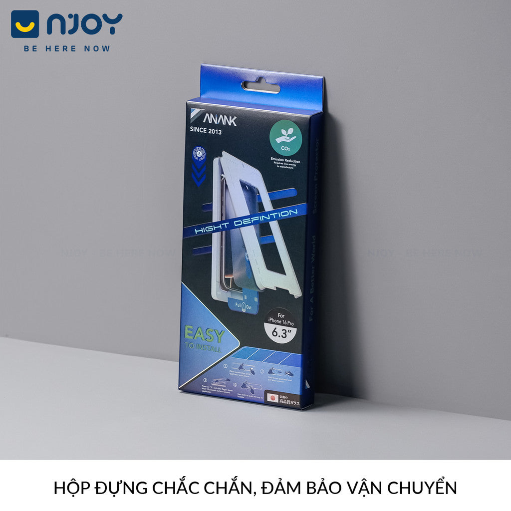 Kính Cường Lực Tự Dán Trong Suốt Anank 2.5D Siêu Mỏng Cho Điện Thoại iPhone 16 Pro Max 15 14 13