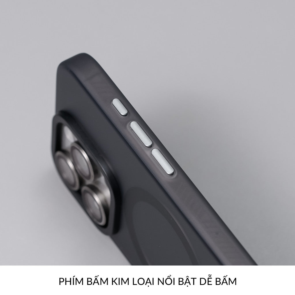 Ốp Nhám Hỗ Trợ Sạc Không Dây Từ Tính Cao Cấp Bảo Vệ Camera Cho Điện Thoại iPhone 16 Pro Max 15 14