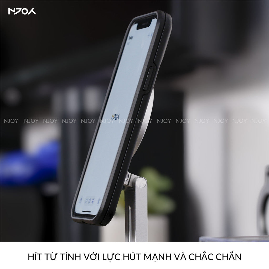 Giá Đỡ Điện Thoại Gắn Bàn Boneruy E01 Hít Từ Tính Điều Chỉnh Độ Cao Hợp Kim Nhôm Cao Cấp Tiện Lợi