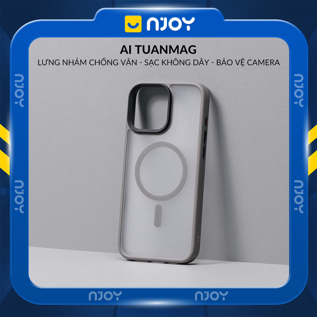 Ốp Nhám Hỗ Trợ Sạc Không Dây Từ Tính Nút Bấm AI Camera Cao Cấp Cho Điện Thoại iPhone 16 Pro Max