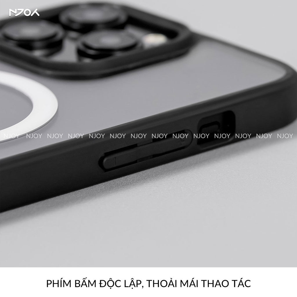 Ốp Trong Suốt Likgus Viền Màu Hỗ Trợ Sạc Không Dây Từ Tính Cho iPhone 16 Pro Max 15 14 13 12