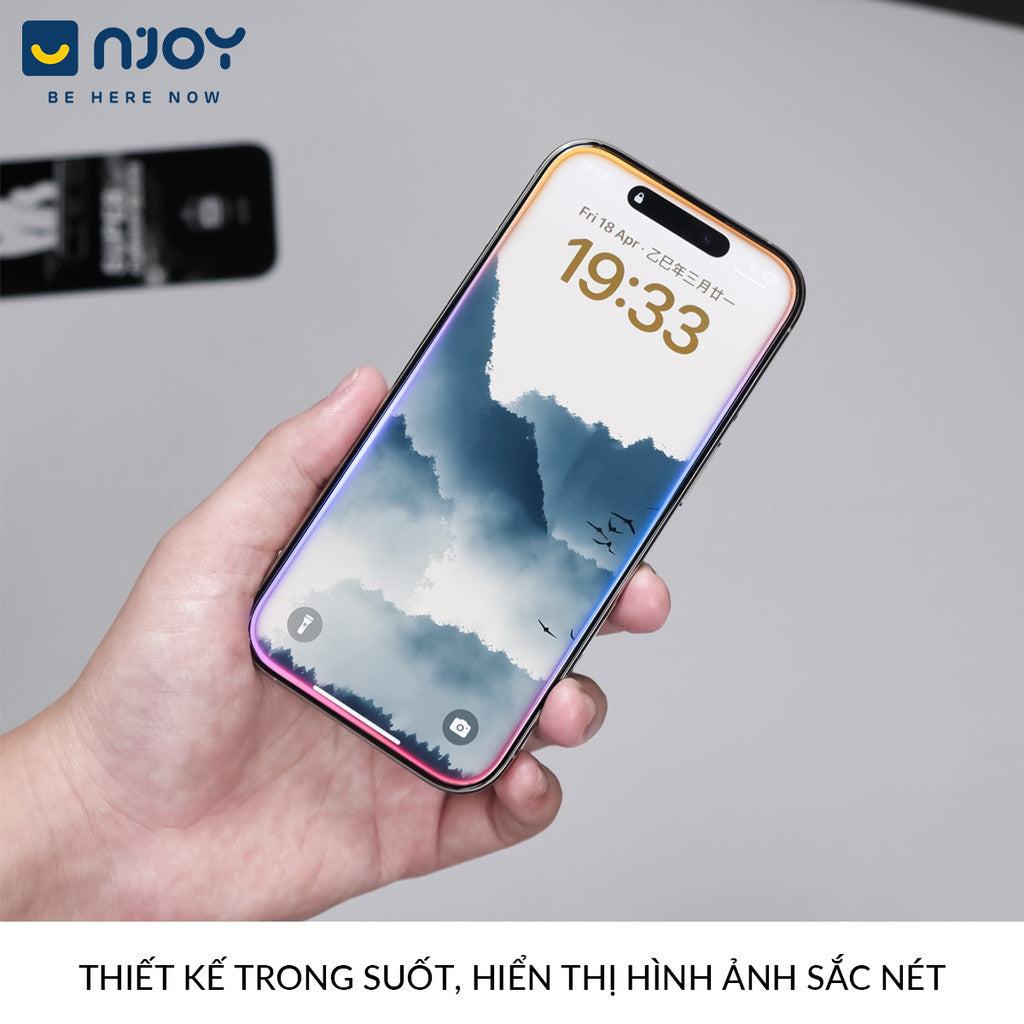 Kính Cường Lực Trong Suốt Không Viền Đen Wekome Có Lưới Loa Cho Điện Thoại iPhone 16 Pro Max 15 14
