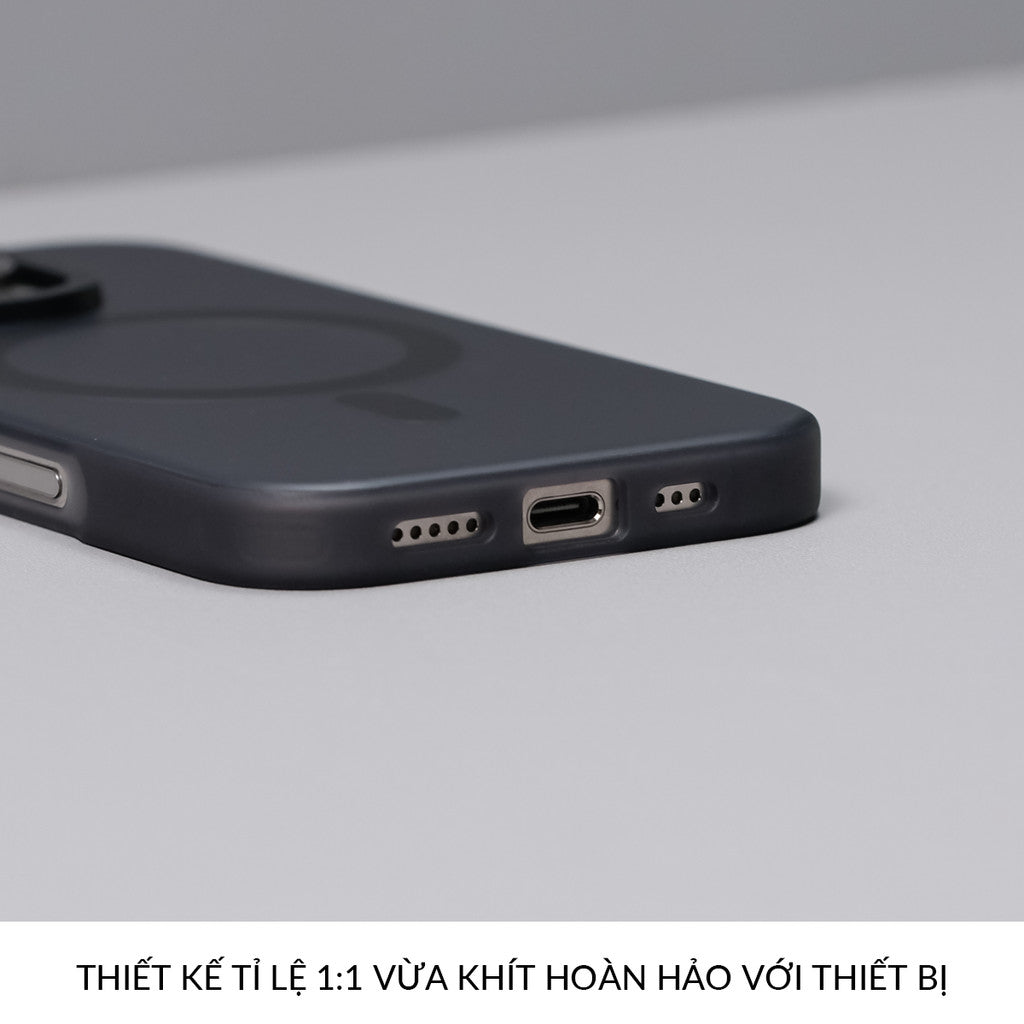Ốp Nhám Hỗ Trợ Sạc Không Dây Từ Tính Cao Cấp Bảo Vệ Camera Cho Điện Thoại iPhone 16 Pro Max 15 14