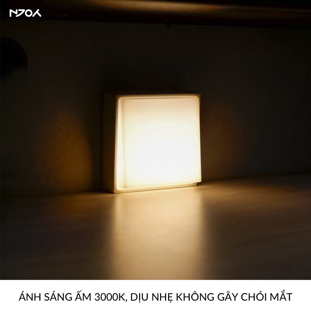 Đèn Ngủ Decor Tối Giản Để Bàn Hẹn Giờ Điều Chỉnh Sáng Kèm Miếng Dán Gắn Tường