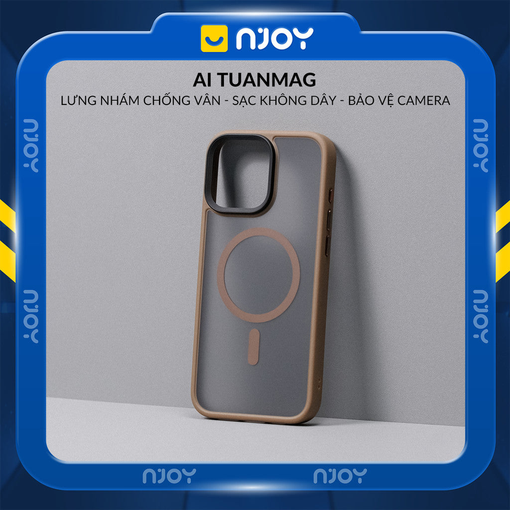Ốp Nhám Hỗ Trợ Sạc Không Dây Từ Tính Nút Bấm AI Camera Cao Cấp Cho Điện Thoại iPhone 16 Pro Max
