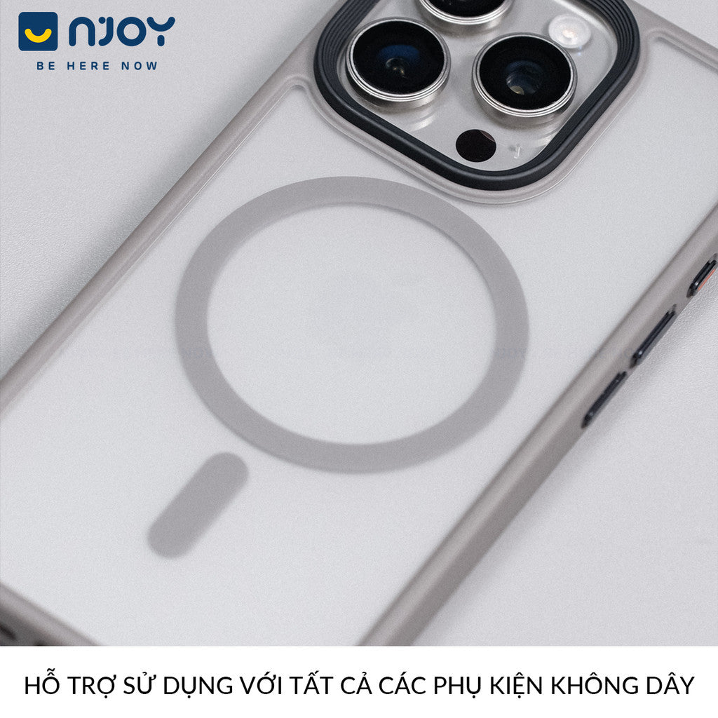 Ốp Nhám Hỗ Trợ Sạc Không Dây Từ Tính Nút Bấm AI Camera Cao Cấp Cho Điện Thoại iPhone 16 Pro Max
