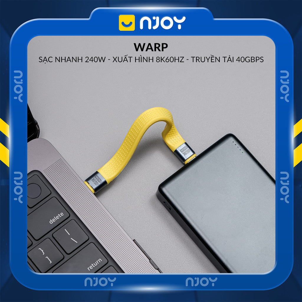 Cáp Ngắn C To C 240W Chip E-Mark 13cm Chuẩn USB 4.0 Hỗ Trợ Xuất Video 8K@60Hz Truyền Dữ Liệu 40Gbps