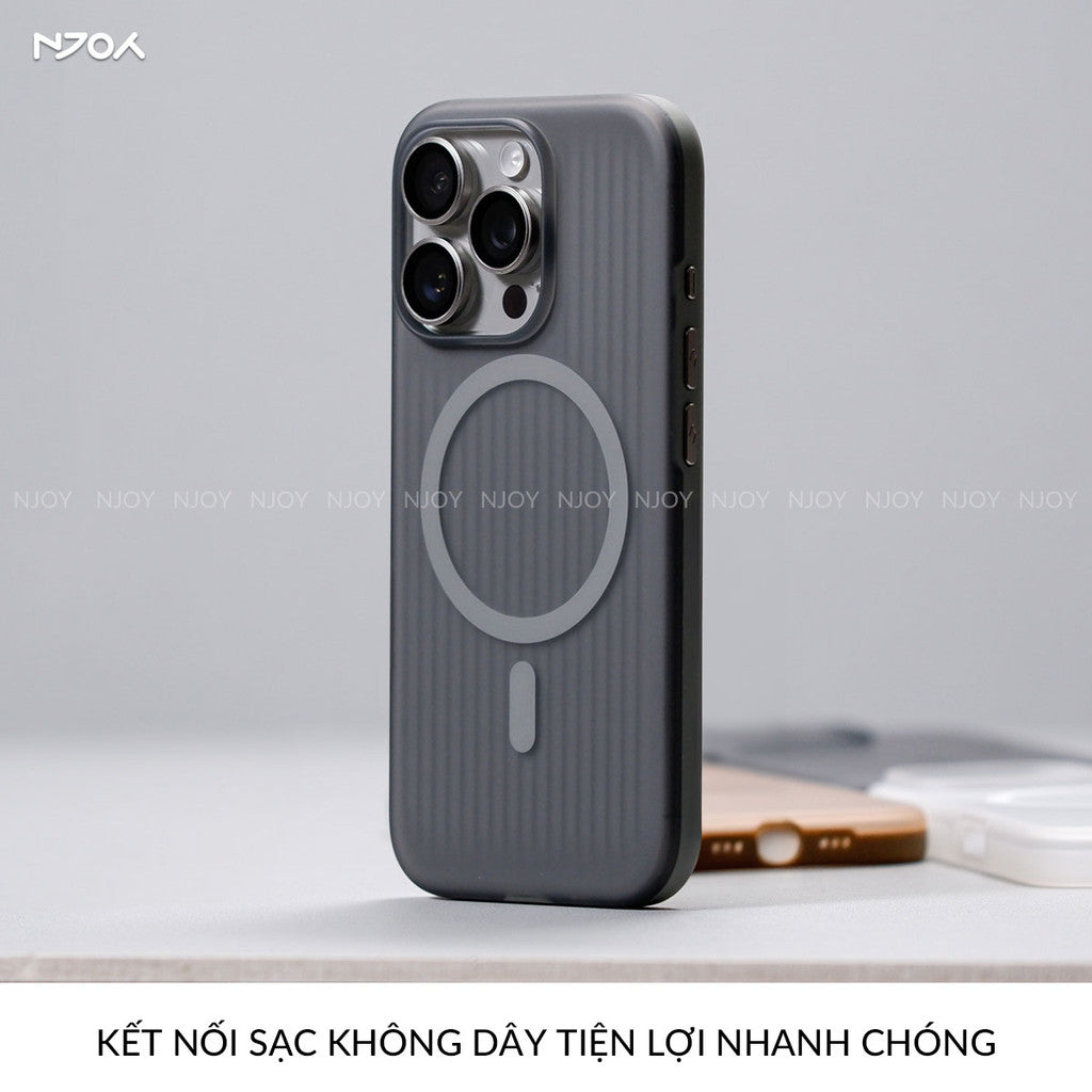 Ốp Lưng Nhám Chống Vân Tay Hỗ Trợ Sạc Không Dây Từ Tính Cho iPhone 17 Pro Max 16 15 14 13 12