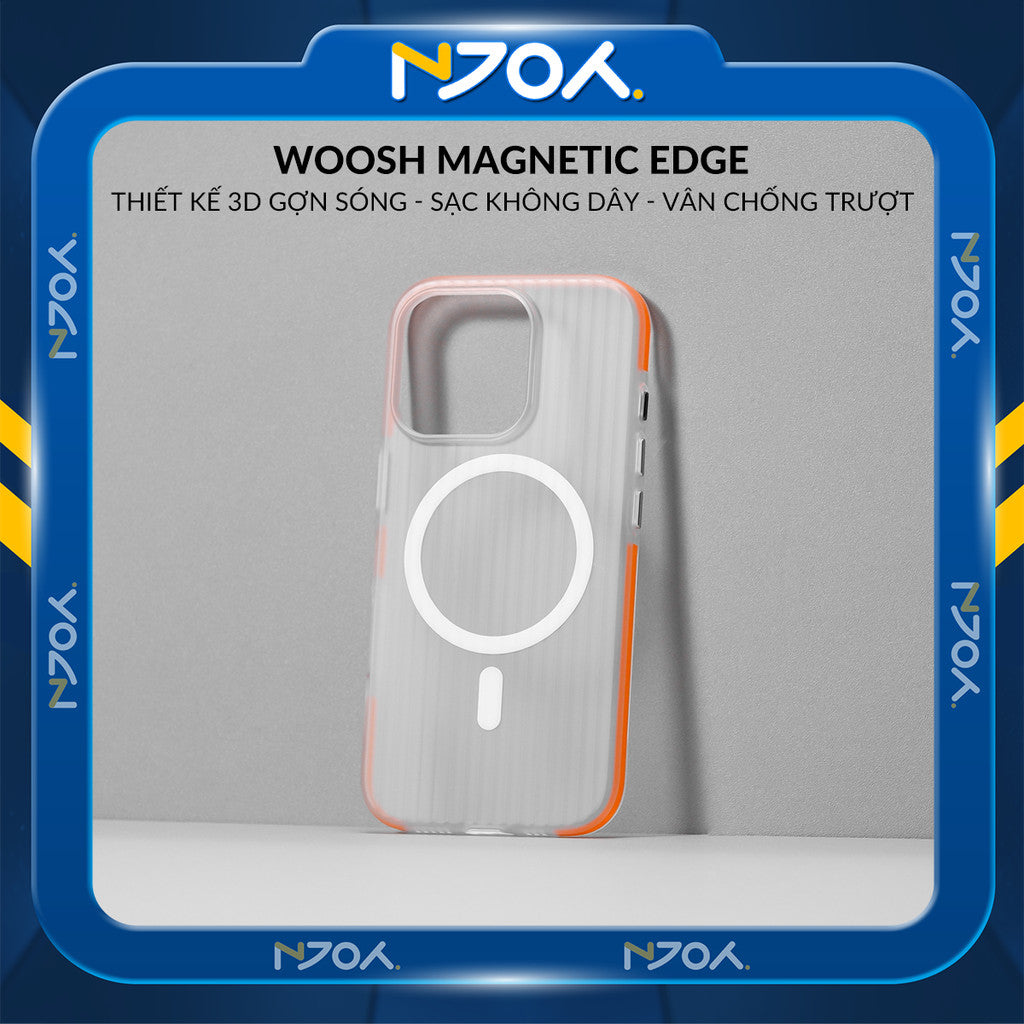 Ốp Nhám Sọc Nổi 3D Njoy Tích Hợp Sạc Nam Châm Từ Tính Cho iPhone 17 Pro Max 16 15 14 13 12