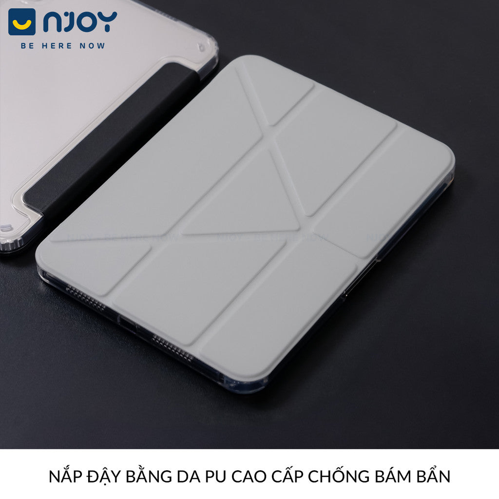 Bao Da Ốp Lưng iPad Trong Suốt Chống Sốc Mặt Lưng Gấp Gọn Chữ Y Có Khay Đựng Bút Apple Pencil