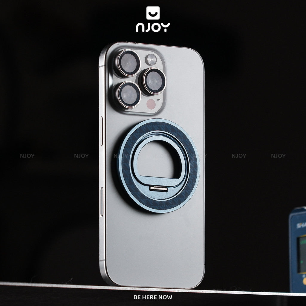 Giá Đỡ Điện Thoại Vân Carbon Cao Cấp Siêu Mỏng Xoay 360 Độ Hít Magsafe Cho Điện Thoại iPhone Samsung