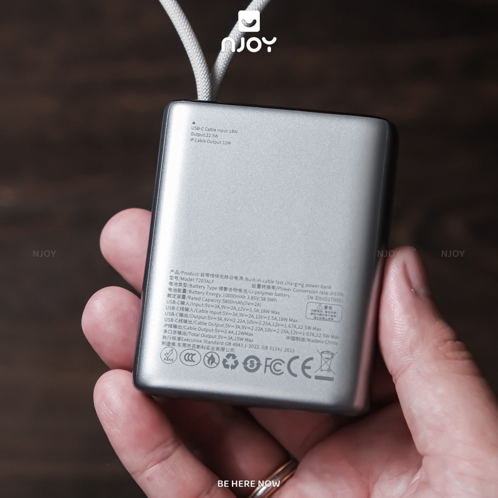 Sạc Dự Phòng 10000mAh Wiwu Plus Sạc Nhanh Pd22.5W Kèm Cáp Sạc Type C iPhone Vỏ Nhôm Nhỏ Gọn Cao Cấp