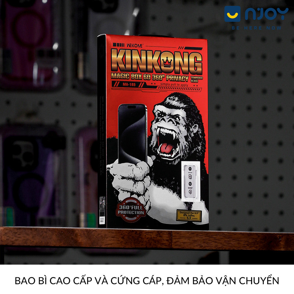 Kính Cường Lực Chống Trộm 360 Độ Kinkong Tự Dán Magic Box Cho Điện Thoại iPhone 17 Pro Max 16 15 14