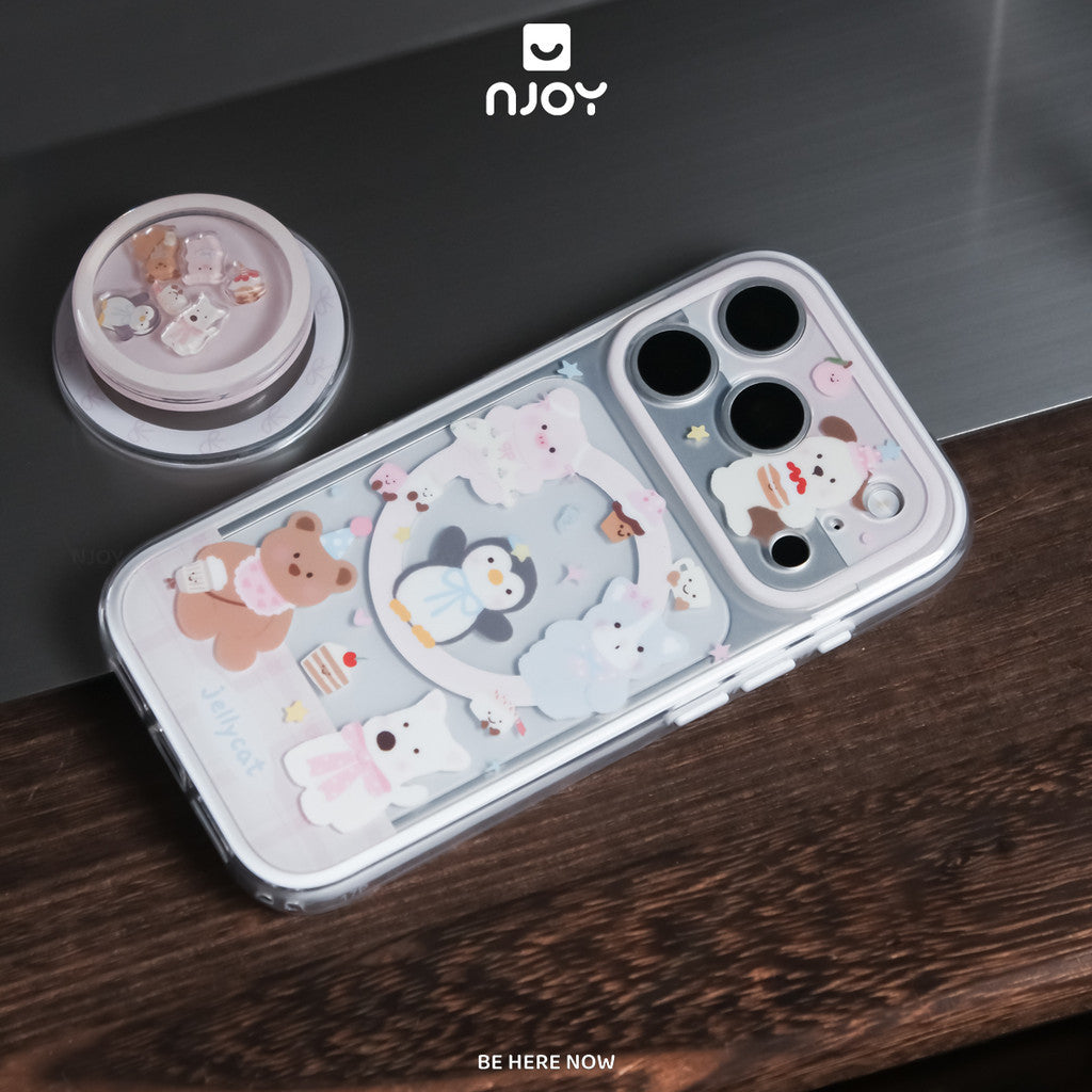 Ốp In Hình Thú Cưng Chim Cánh Cụt Heo Gấu Có Giá Đỡ iRing Cho Điện Thoại iPhone 18 Pro Max 17 16 15 14